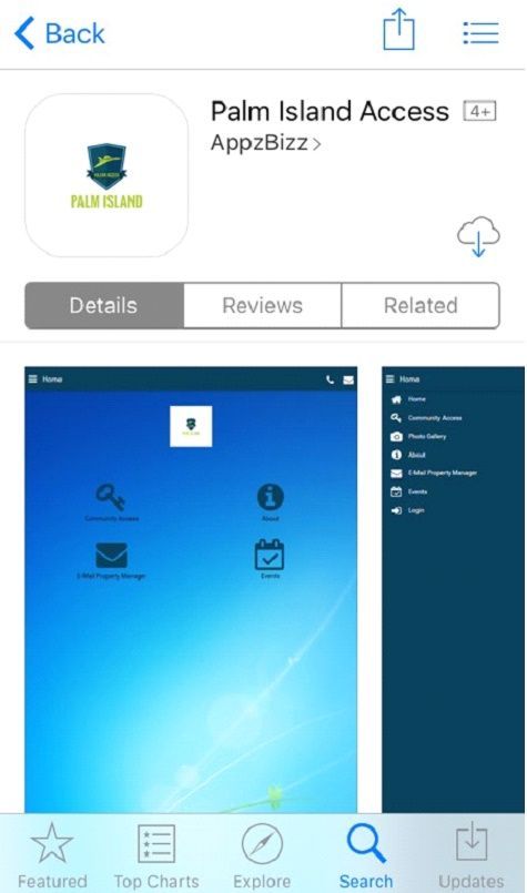 Palm Island Access - an example of a community access app on App Store